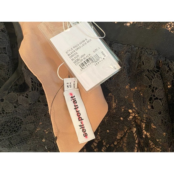 Self-Portrait - Puff-Sleeved Guipure-Lace Dress - Picture 9 of 11